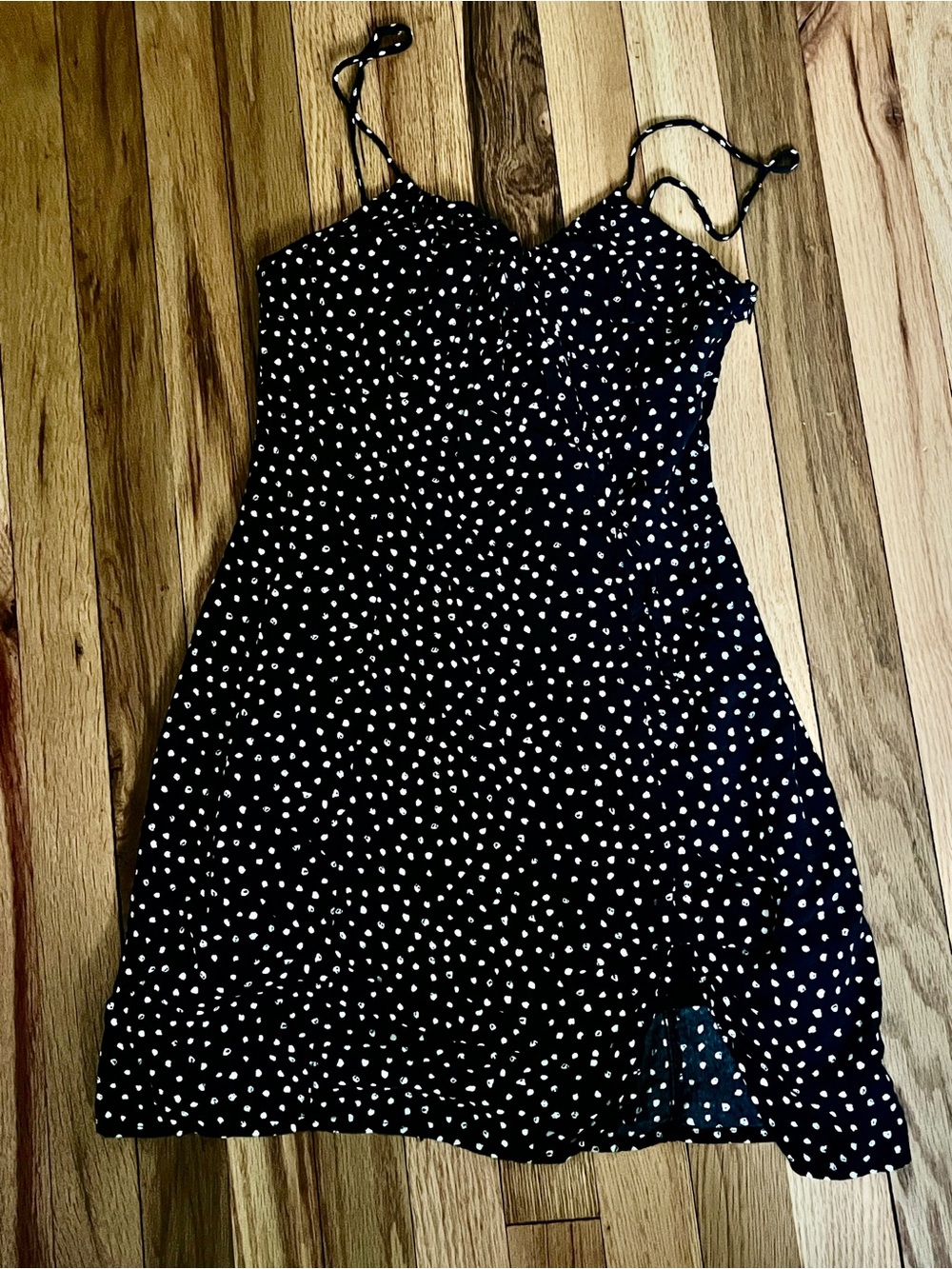 Cotton CandyLA Black and White Polka Dot Spaghetti Strap Mini Dress